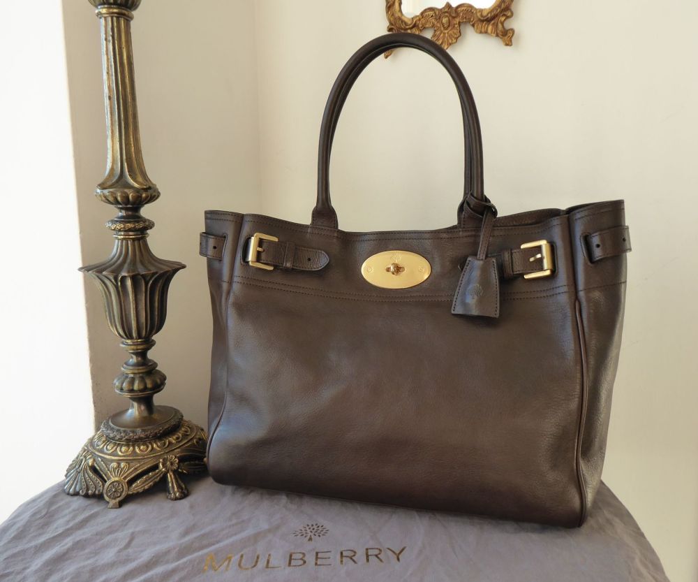 Mulberry Classic Bayswater Tote in Chocolate Natural Vegetable Tanned Leath