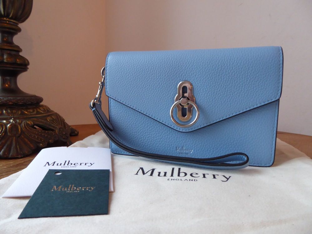 Mulberry Amberley iPhone Wristlet Clutch in Pale Slate Small Classic Grain - SOLD
