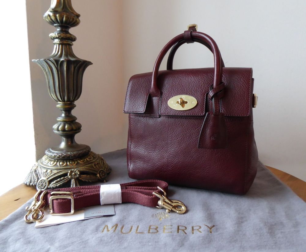 Mulberry Mini Cara Delevingne Backpack in Oxblood Coloured Vegetable Tanned