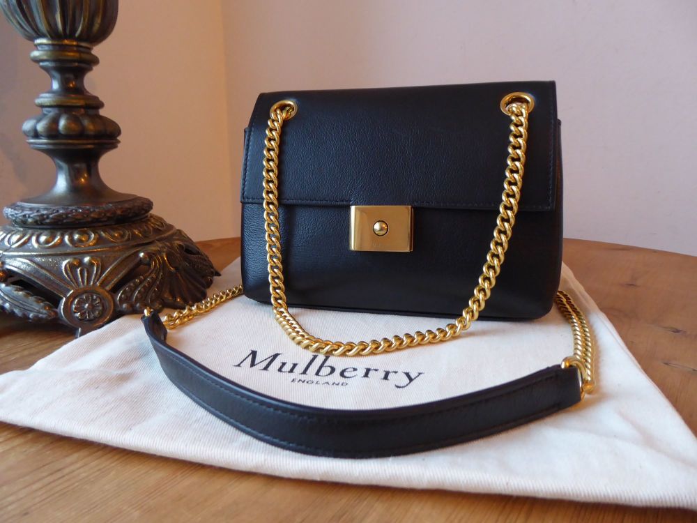 Mulberry Mini Cheyne in Black Smooth Calf with Golden Brass Hardware - SOLD