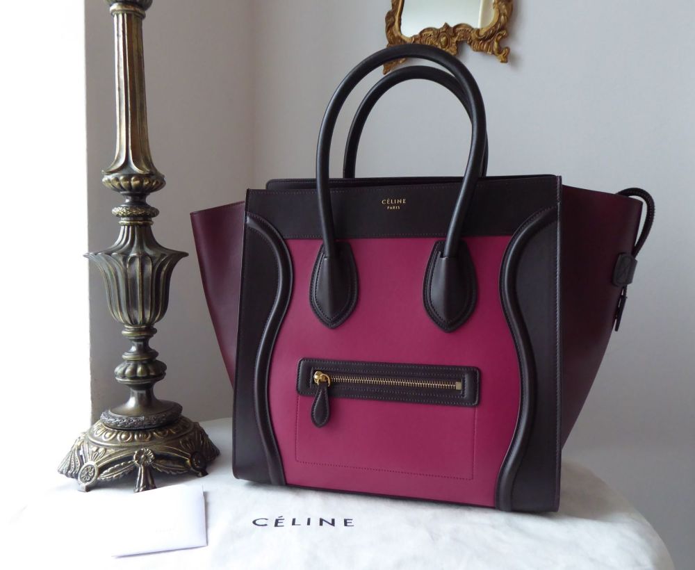 Céline Limited Edition Tricolore Mini Luggage Tote in Purple Orchid