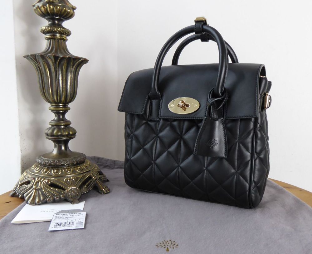 Mulberry Cara Delevingne Mini Backpack in Black Quilted Lamb Nappa Leather