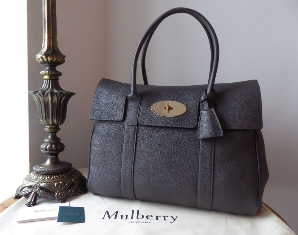 Mulberry Classic Heritage Bayswater in Dark Grey Small Classic Grain Leather - SOLD