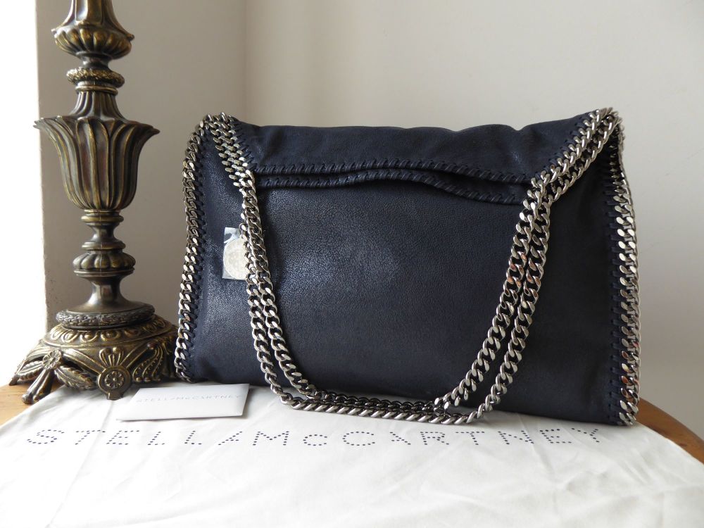 Stella McCartney Falabella Shaggy Deer Small Tote in Navy