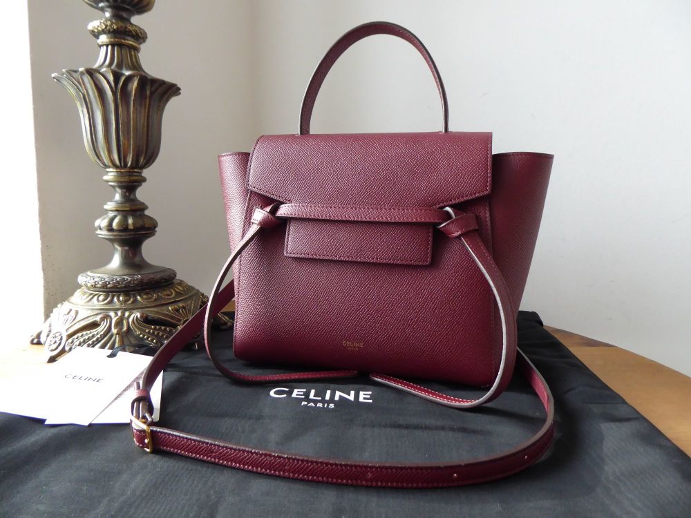 CÉLINE Nano Belt Bag in Light Burgundy Grained Calfskin - SOLD