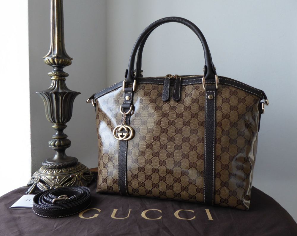 Gucci Dome Tote in Monogram GG Crystal Canvas with Calfskin Trim - SOLD