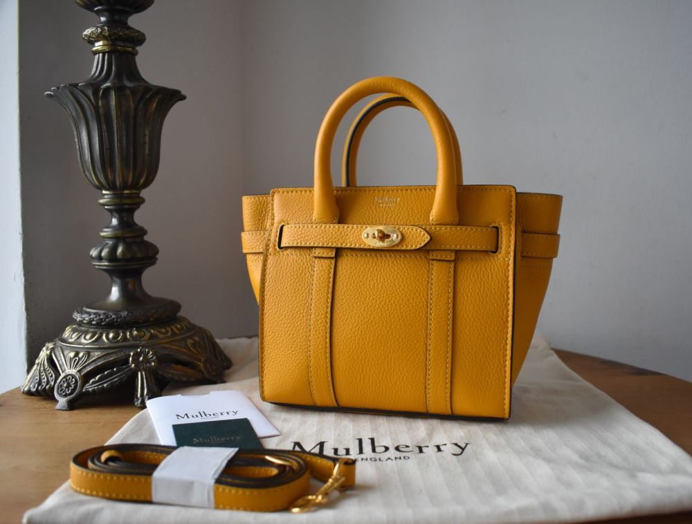 Mulberry Micro Zipped Bayswater in Deep Amber Small Classic Grain - SOLD