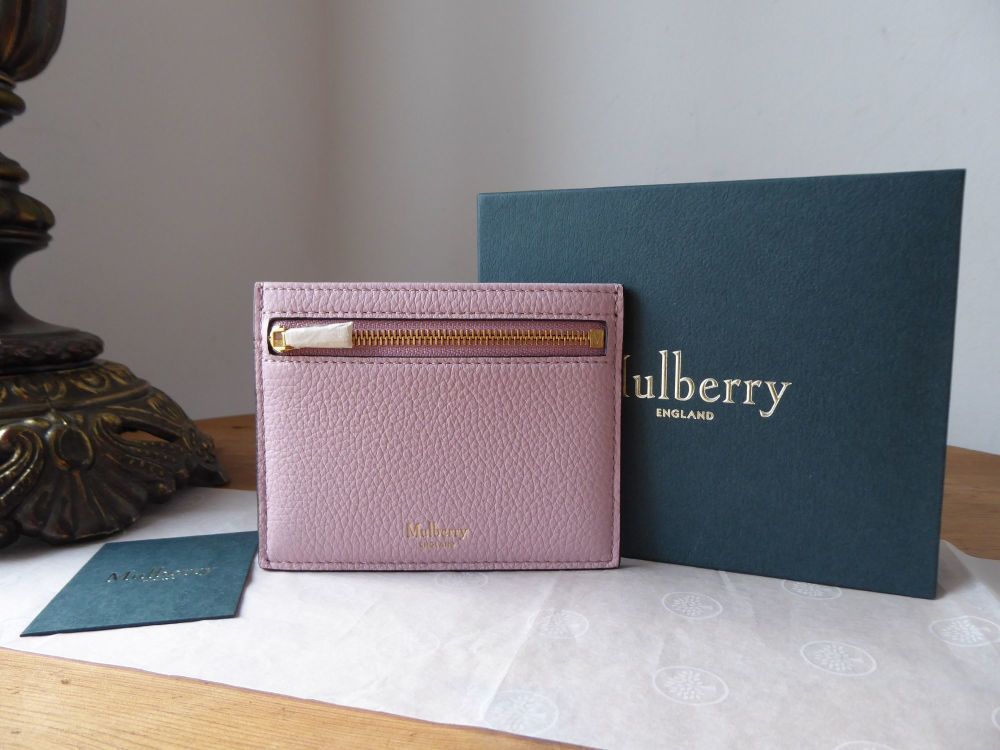 Mulberry Zipped Card Slip Holder in Powder Pink Small Classic Grain  - SOLD
