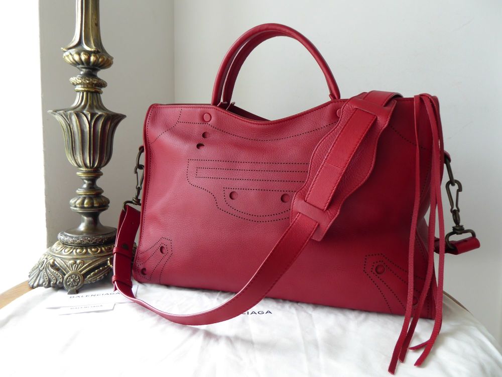 Balenciaga Blackout City in Red Veau Cashmere Calfskin - SOLD