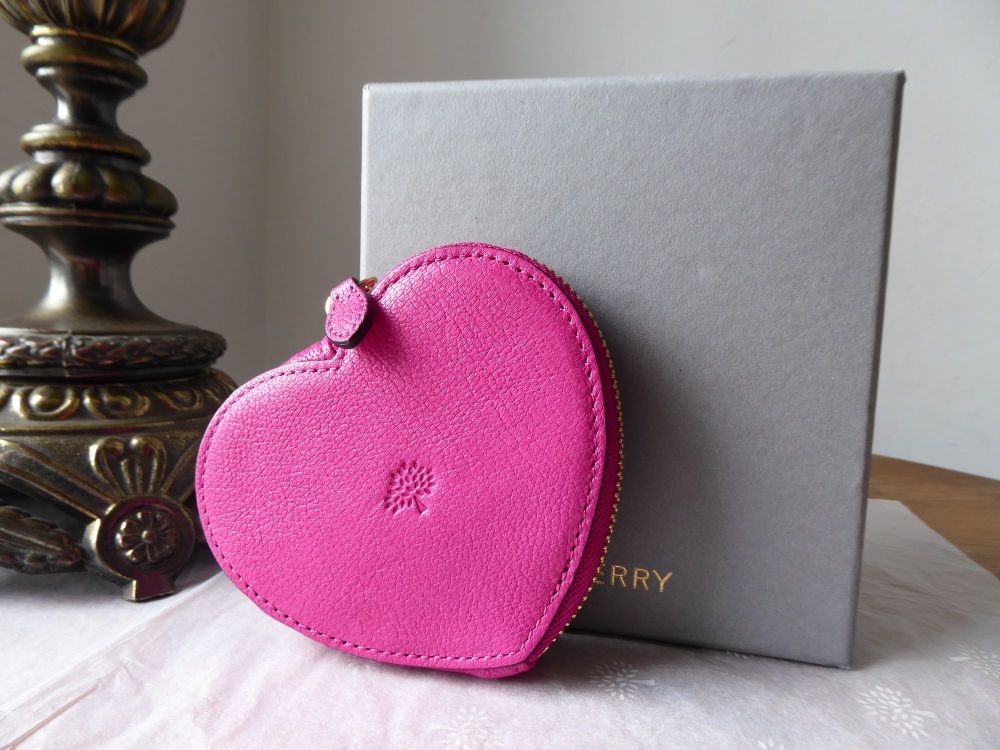 Mulberry Zip Around Heart Coin Purse in Mulberry Pink Glossy Goat - SOLD