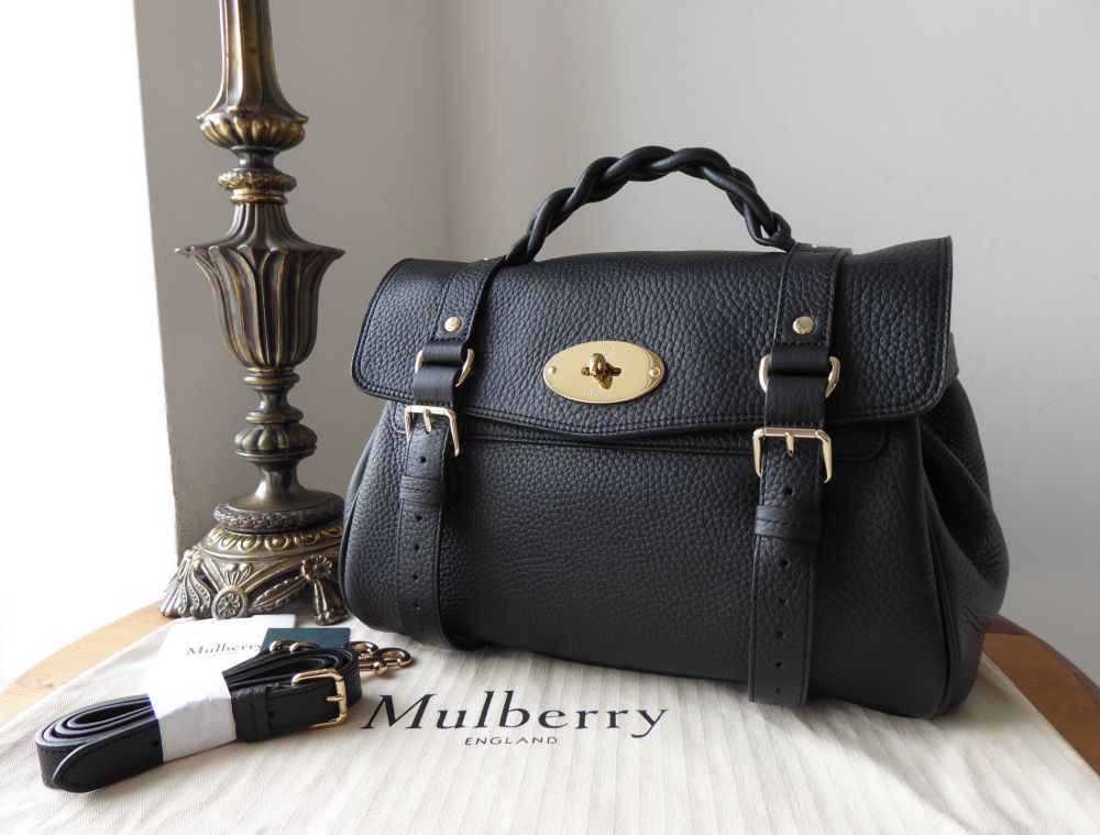 Mulberry Sustainable Icon Alexa in Black Heavy Grain Leather - SOLD