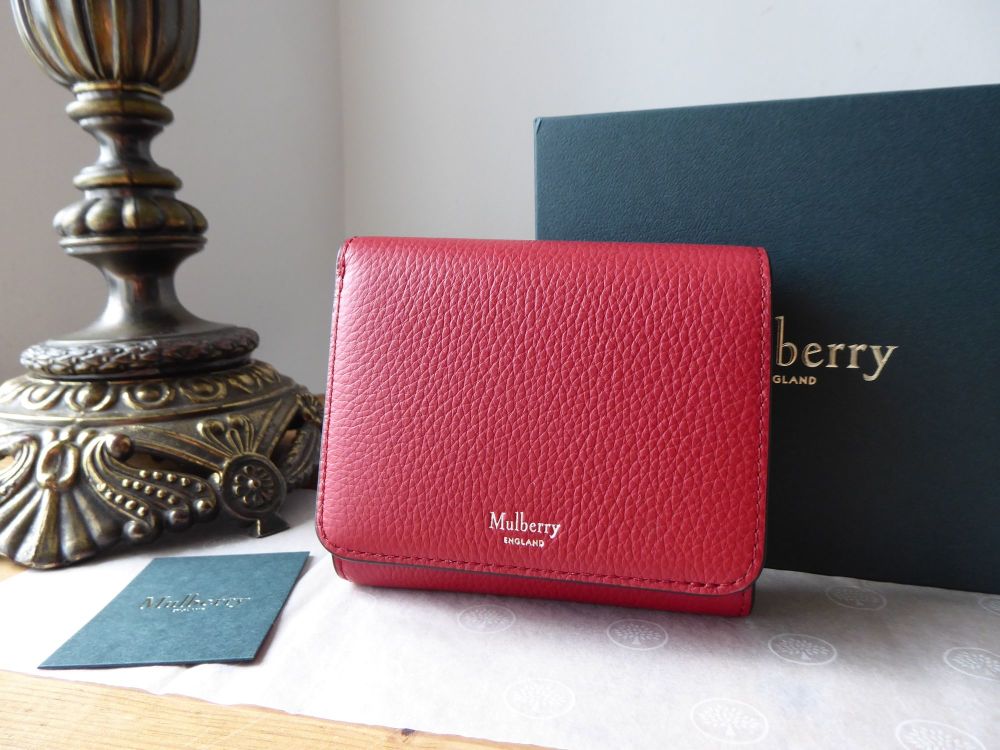Mulberry Small Continental French Purse in Scarlet Small Classic Grain 