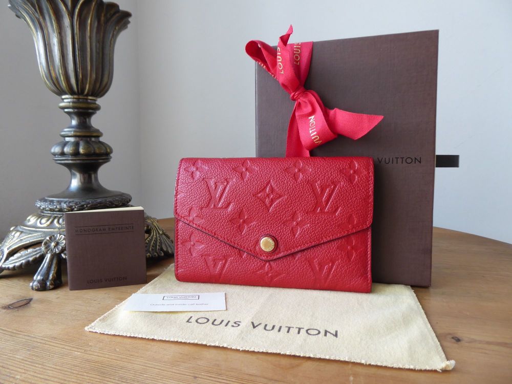 Louis Vuitton Compact Curieuse Wallet in Cerise Red Monogram Empreinte