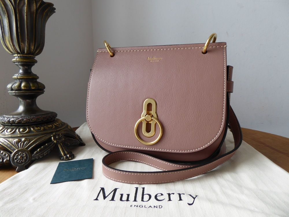 Mulberry Small Amberley Satchel in Dark Blush Silky Calf Leather - New