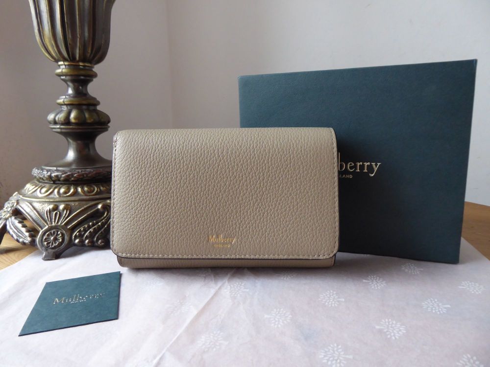 Mulberry Medium Continental French Purse Wallet in Solid Grey Small Classic