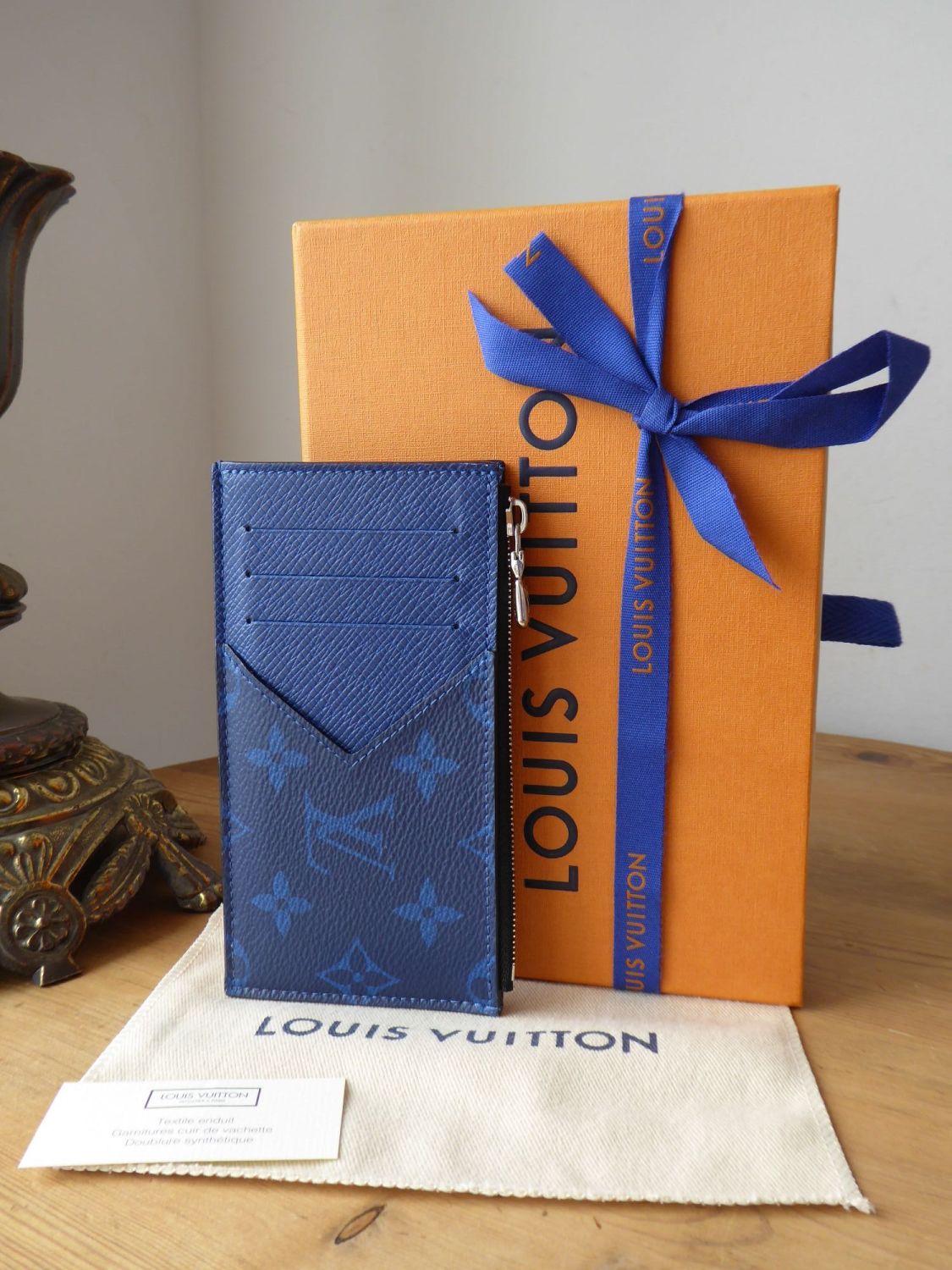 Louis Vuitton Denim Blue Taigarama Coin Card Holder, myGemma, CH