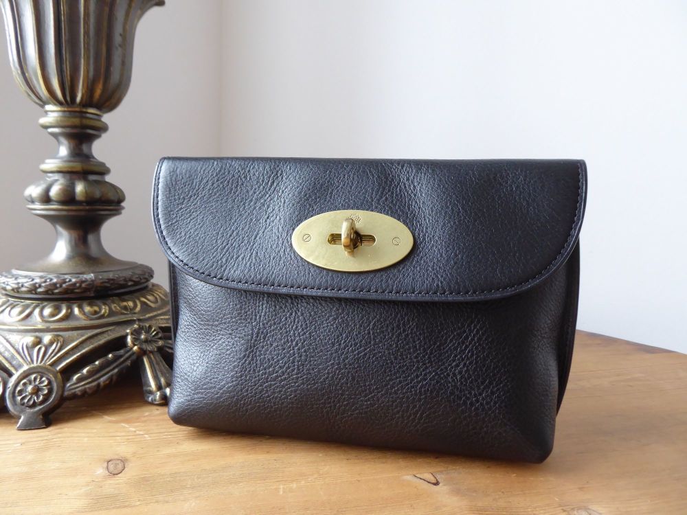Mulberry Postmans Locked Cosmetic Pouch in Black Natural Leather