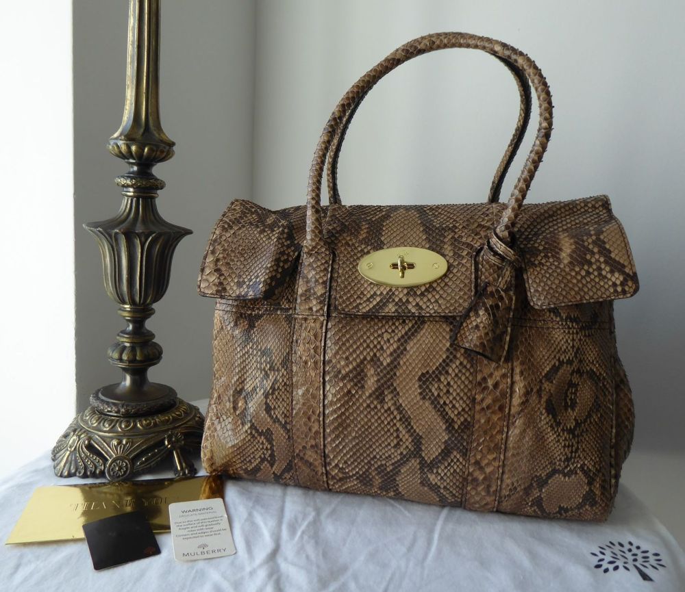 Mulberry Classic Heritage Bayswater in Natural Python 