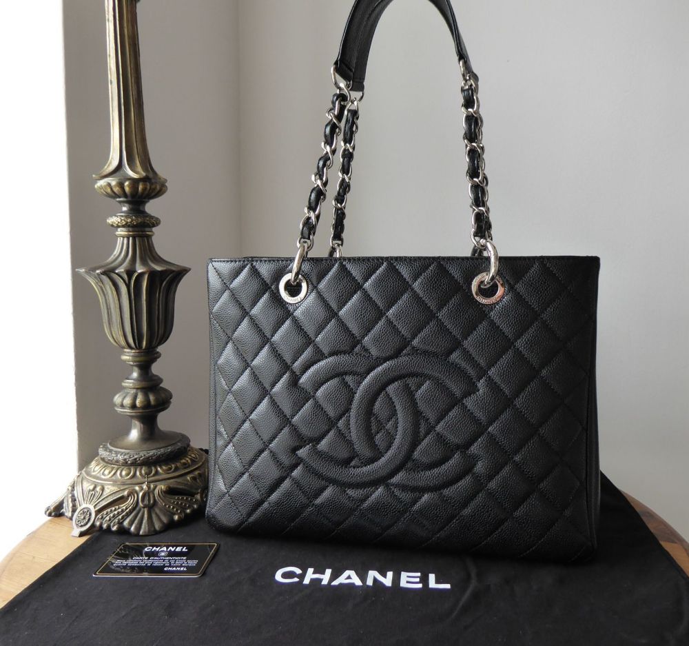 Chanel Classic Grand Shopping Tote GST in Black Caviar with Silver Hardware  - SOLD