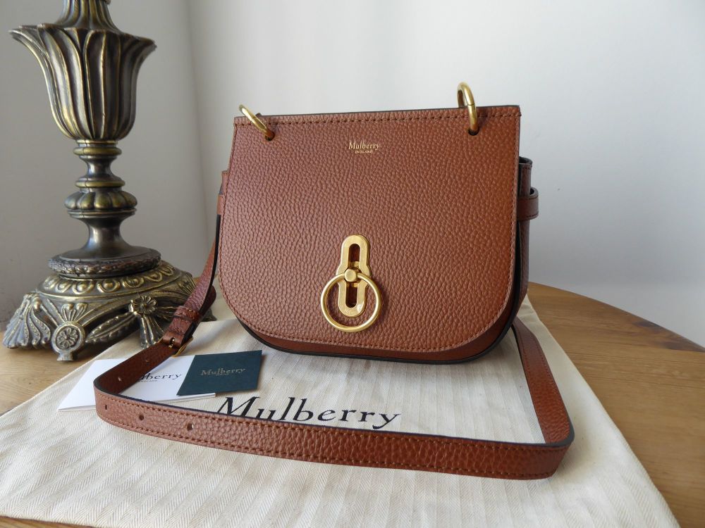 Mulberry Small Amberley Satchel in Oak Grained Vegetable Tanned Leather - N