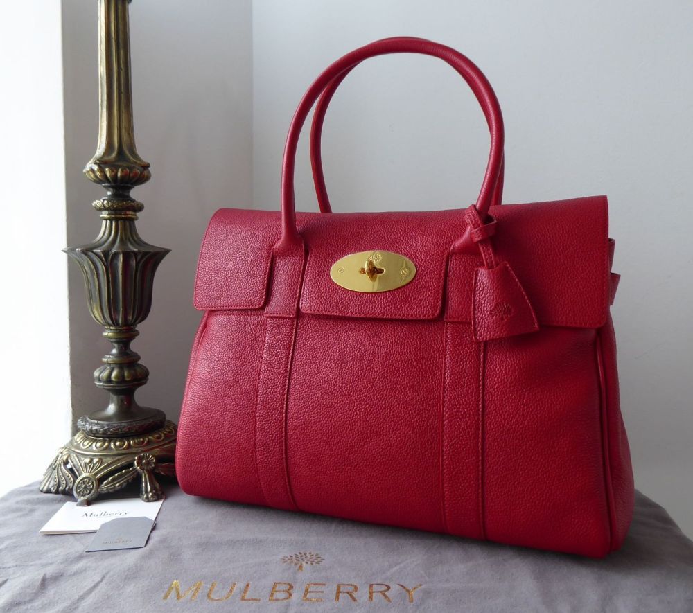 Mulberry Classic Heritage Bayswater in Scarlet Small Classic Grain ...