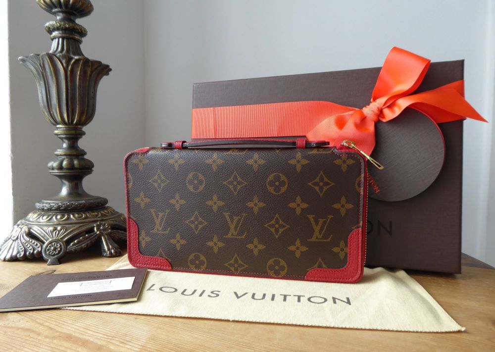 Louis Vuitton Zip Around Daily Organiser Travel Wallet in Monogram Cerise - SOLD