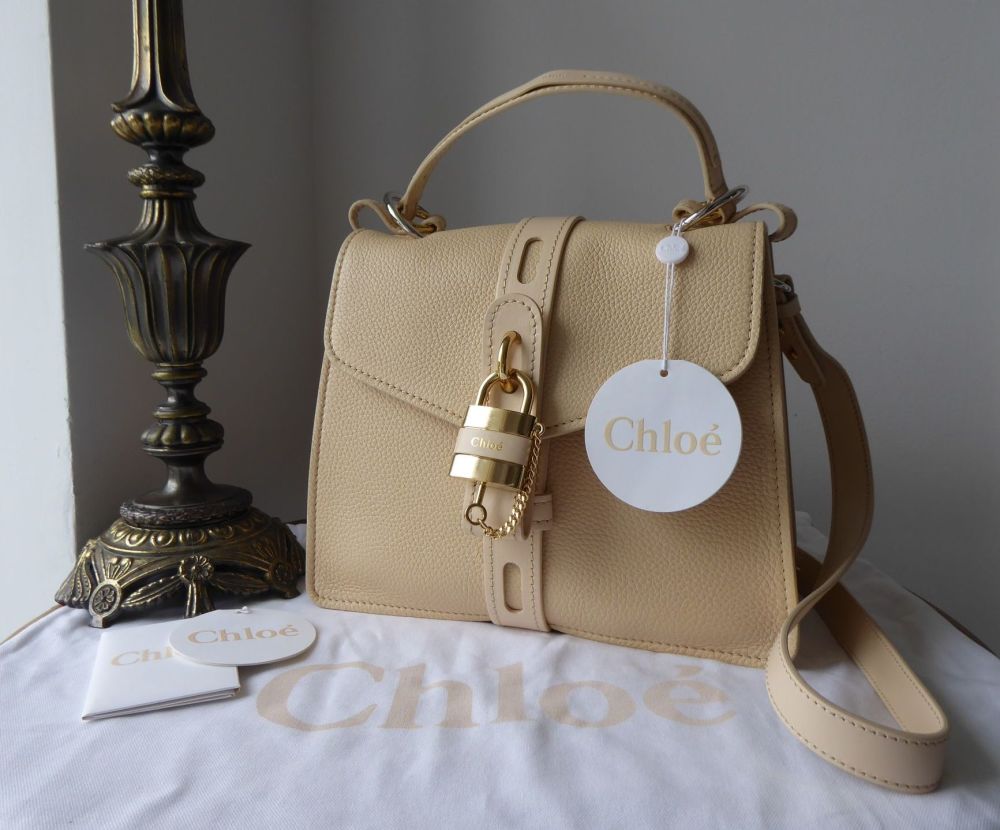 Chloé Aby Day Bag Medium in Blondie Beige Grained Deerskin & Shiny Calfskin - SOLD
