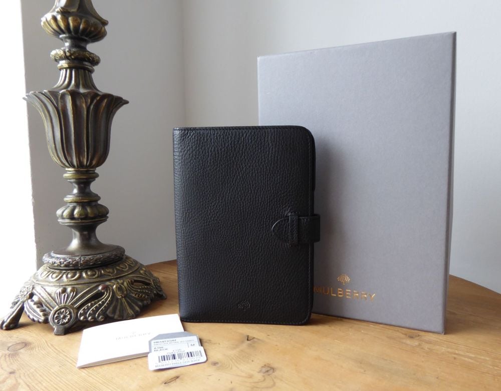 Mulberry Kindle Case Folder in Black Natural Vegetable Tanned Leather - New