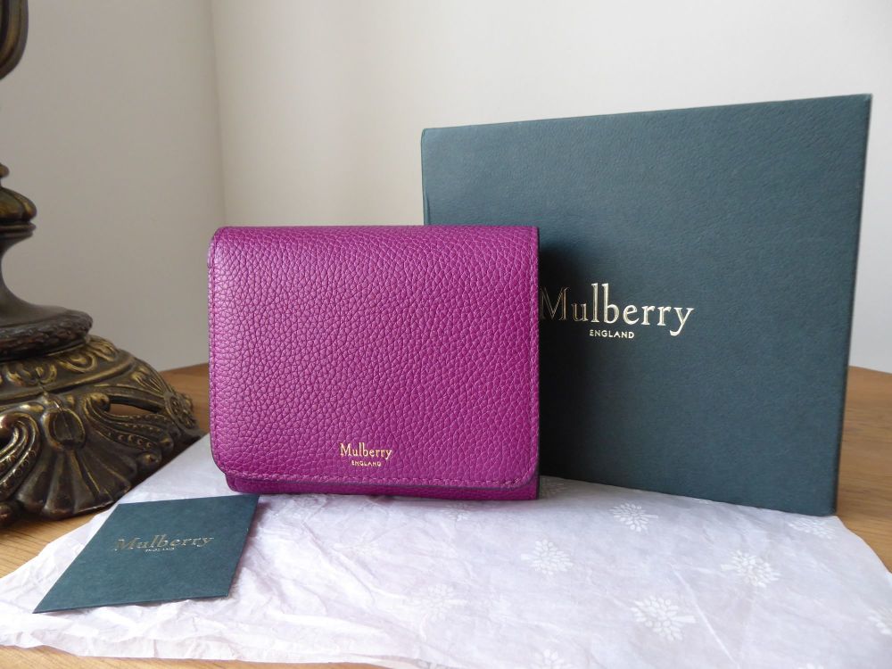Mulberry Small French Purse Wallet in Violet Small Classic Grain  - SOLD