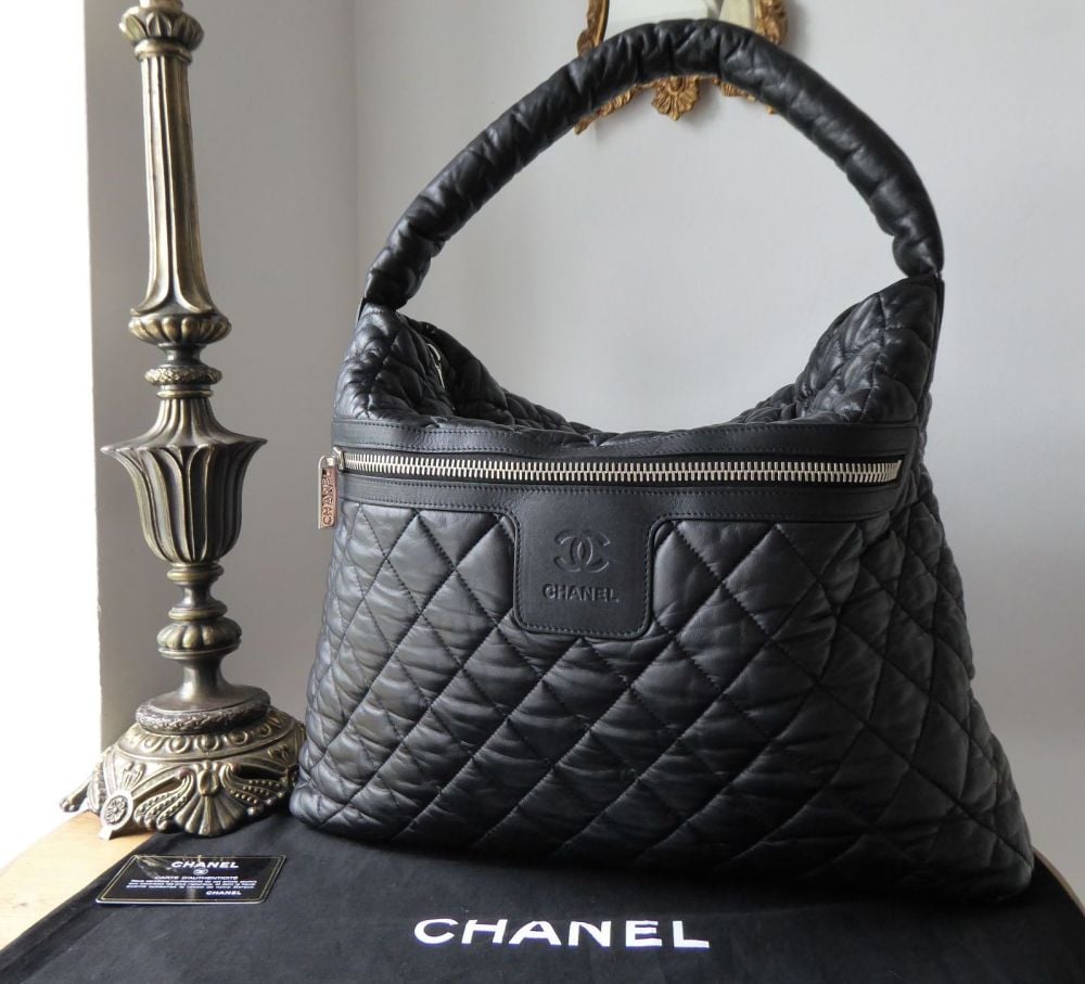 Chanel Black CC Quilted Nylon Coco Cocoon Bowler Bag – The Closet