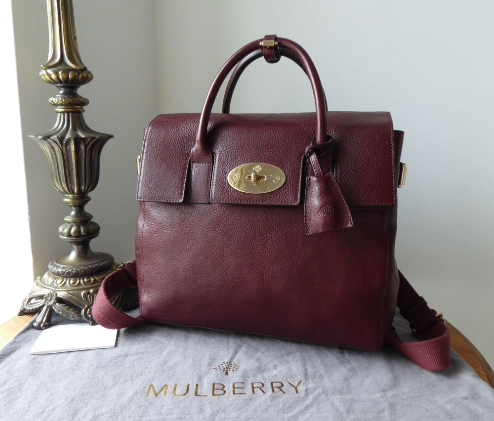 Mulberry Cara Delevingne Backpack in Oxblood Coloured Vegetable Tanned Leather