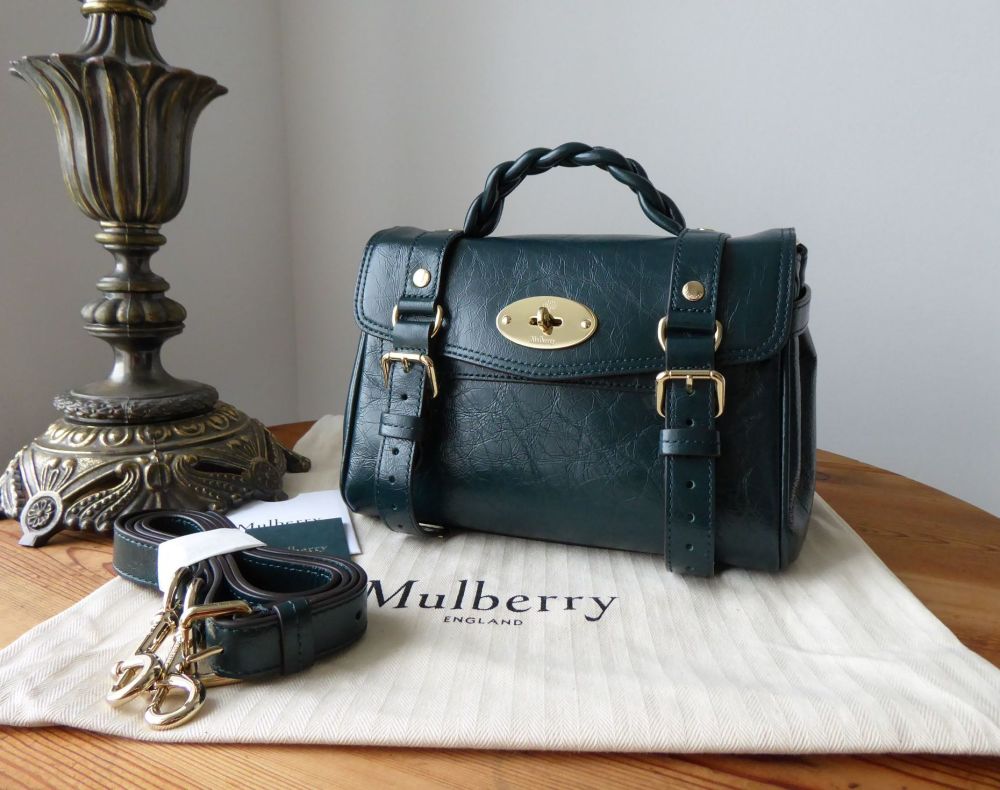 Mulberry Mini Alexa in Mulberry Green Glossy Calf & Liner - SOLD