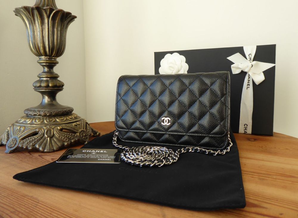 Chanel Classic Timeless Wallet on Chain WOC in Black Caviar with Silver Hardware - SOLD