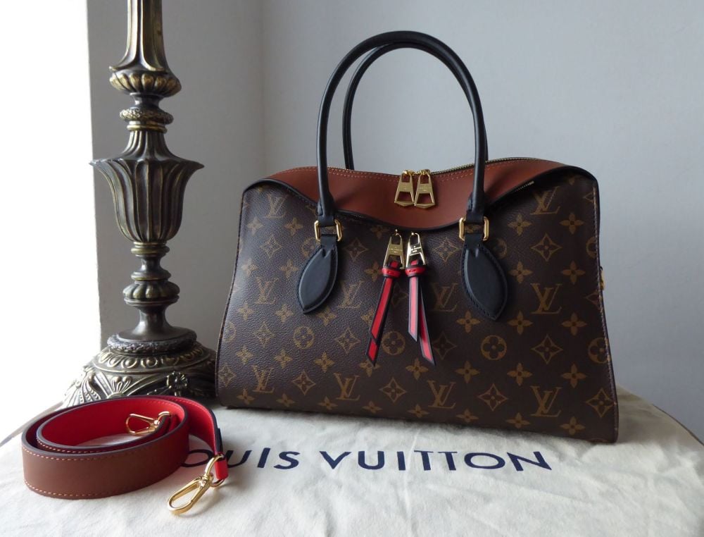 Louis Vuitton Tuileries in Monogram, Caramel and Coquelot Red Calfskin - As New
