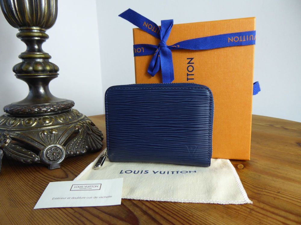 Louis Vuitton Compact Zip Around Zippy Coin Card Purse Wallet in Epi Indigo - SOLD