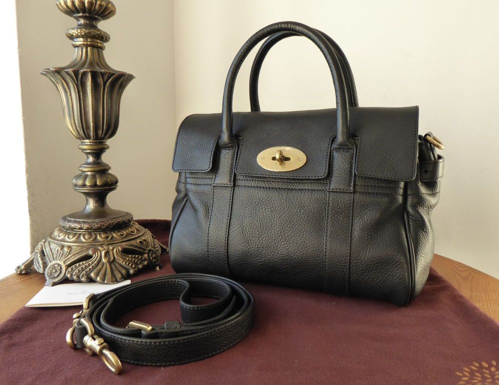 Mulberry Classic Small Bayswater Satchel in Black Natural Vegetable Tanned Leather - SOLD