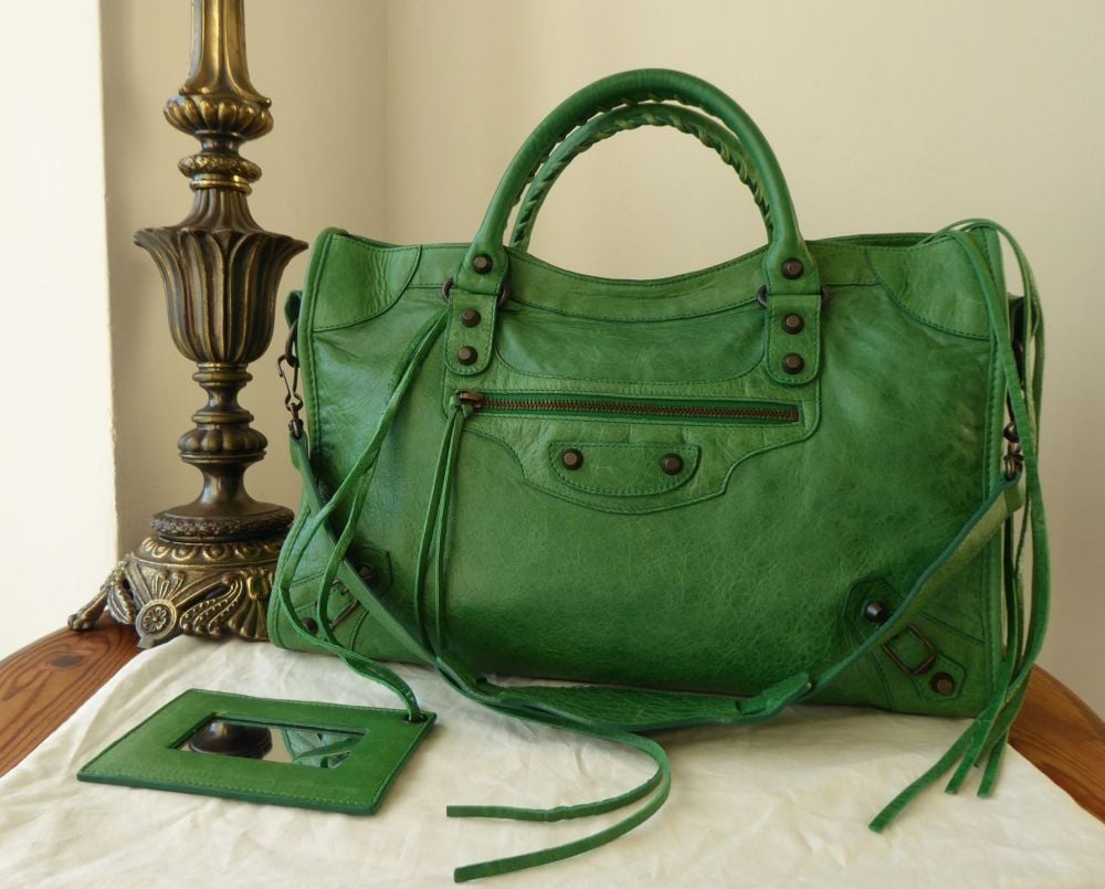 Balenciaga Classic City in Pommier Green Agneau with Aged Brass Hardware  - SOLD