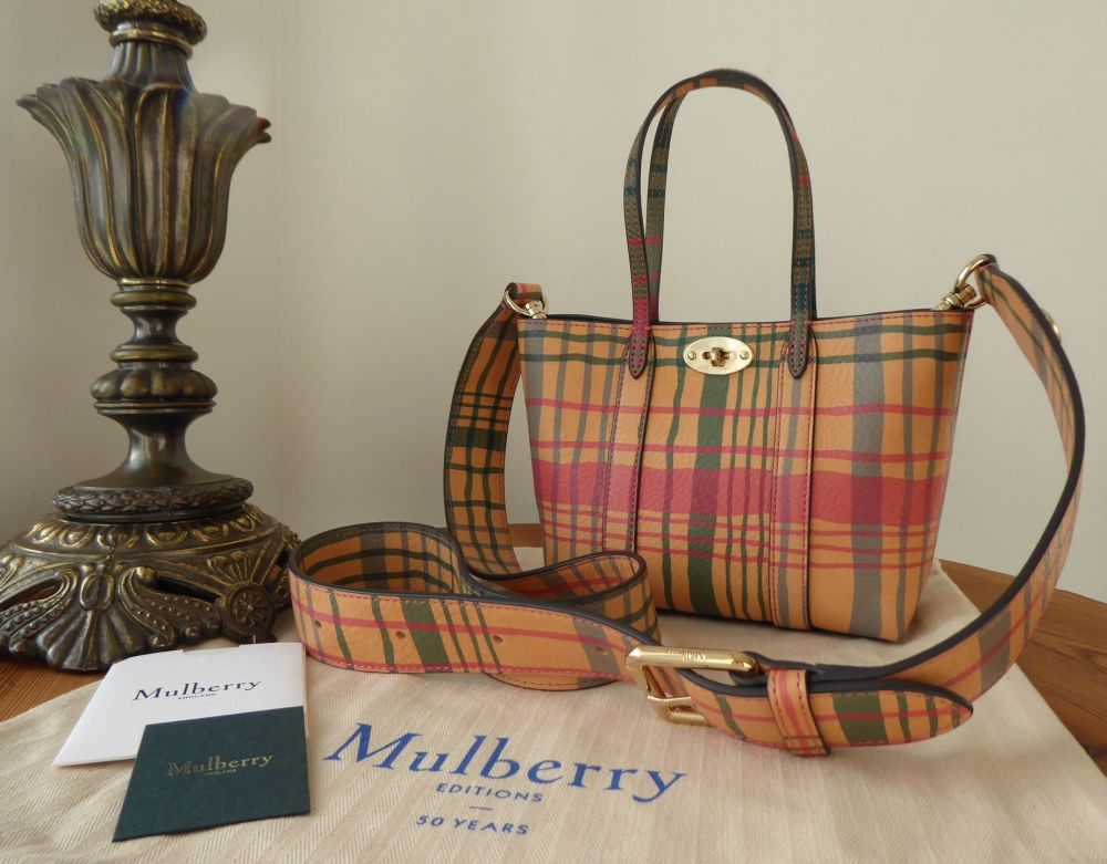 Mulberry Icons Limited Edition 50th Anniversary Mini Bayswater Tote in Pale Slate Printed Check - SOLD