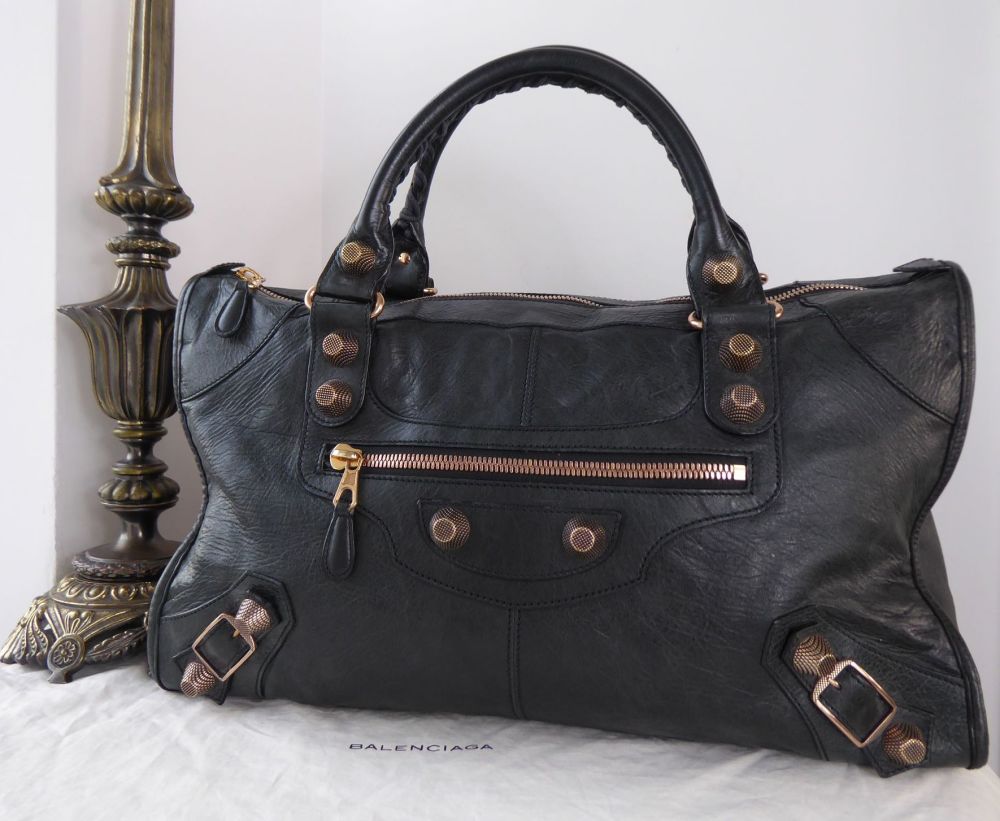 Balenciaga Work in Dark Knight Agneau with Giant 21 Rose Gold Hardware - SOLD