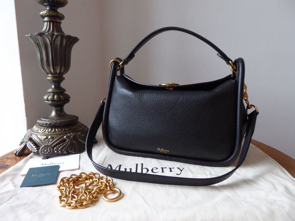 Mulberry Small Leighton in Black Small Classic Grain - SOLD