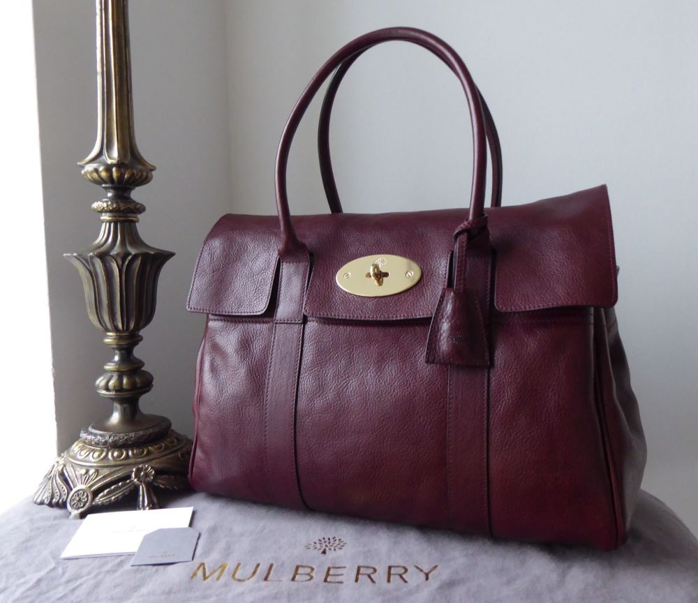 Mulberry Classic Heritage Bayswater in Oxblood Natural Coloured Vegetable T