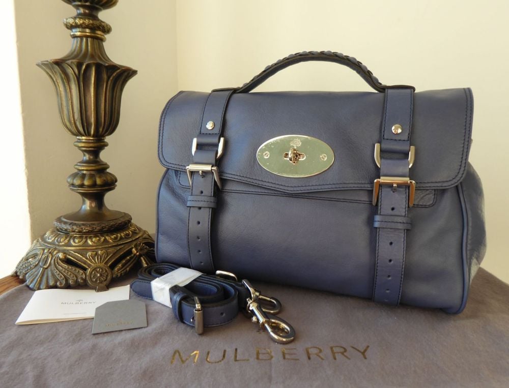 Mulberry Regular Alexa Satchel in Slate Blue Soft Buffalo Leather - SOLD