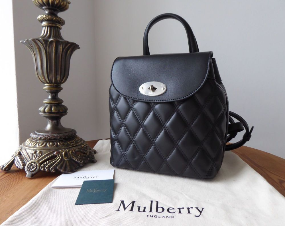 Mulberry Mini Bayswater Backpack in Black Quilted Smooth Calf Leather - SOLD
