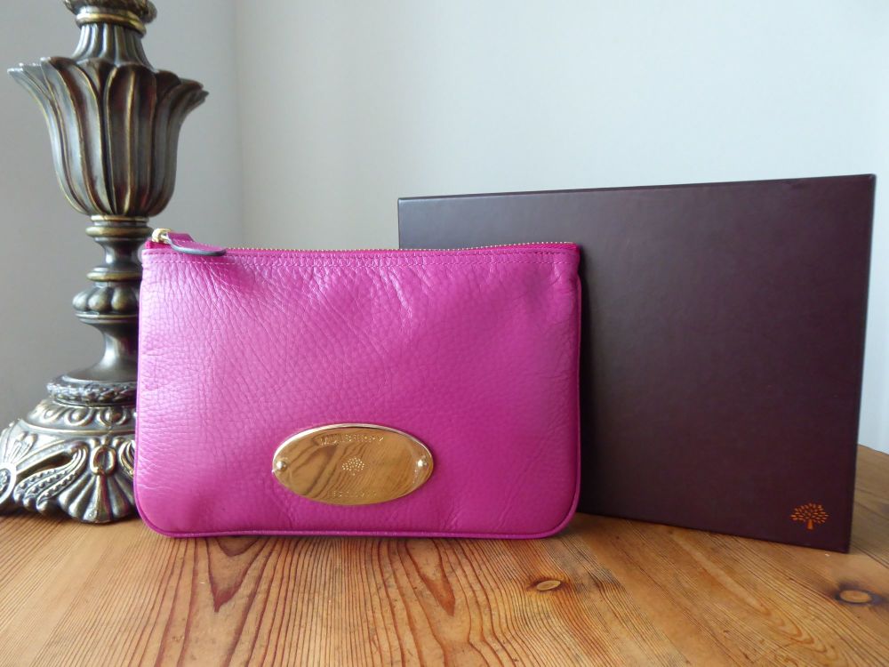 Mulberry Mitzy Medium Zip Pouch in Hot Fuchsia Soft Spongy Leather -SOLD