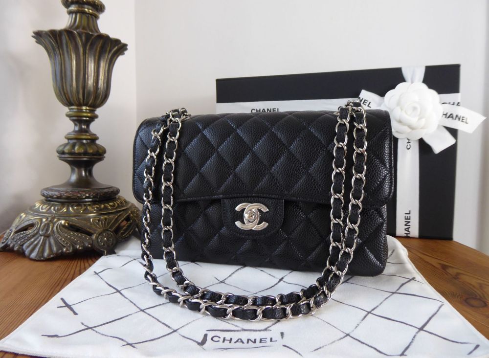 Chanel  Caviar Mini Rectangular Flap Bag  Black with Silver Hardware TC