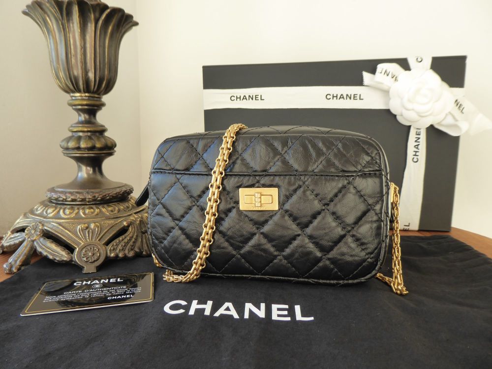 Chanel Reissue 2.55 Small Camera Bag in Black Aged Calfskin - SOLD