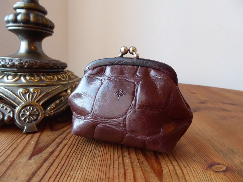 Mulberry Vintage Framed Kiss Lock Coin Purse in Chocolate Congo Leather - SOLD