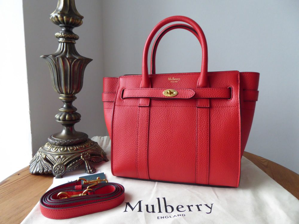 Mulberry Mini Zipped Bayswater in Hibiscus Red Small Classic Grain - SOLD