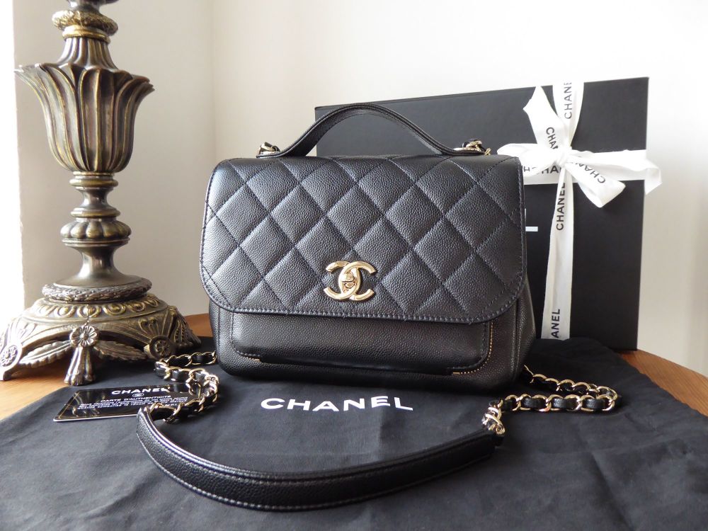 Chanel Medium Business Affinity Bag in Black Caviar with Champagne Gold Hardware 