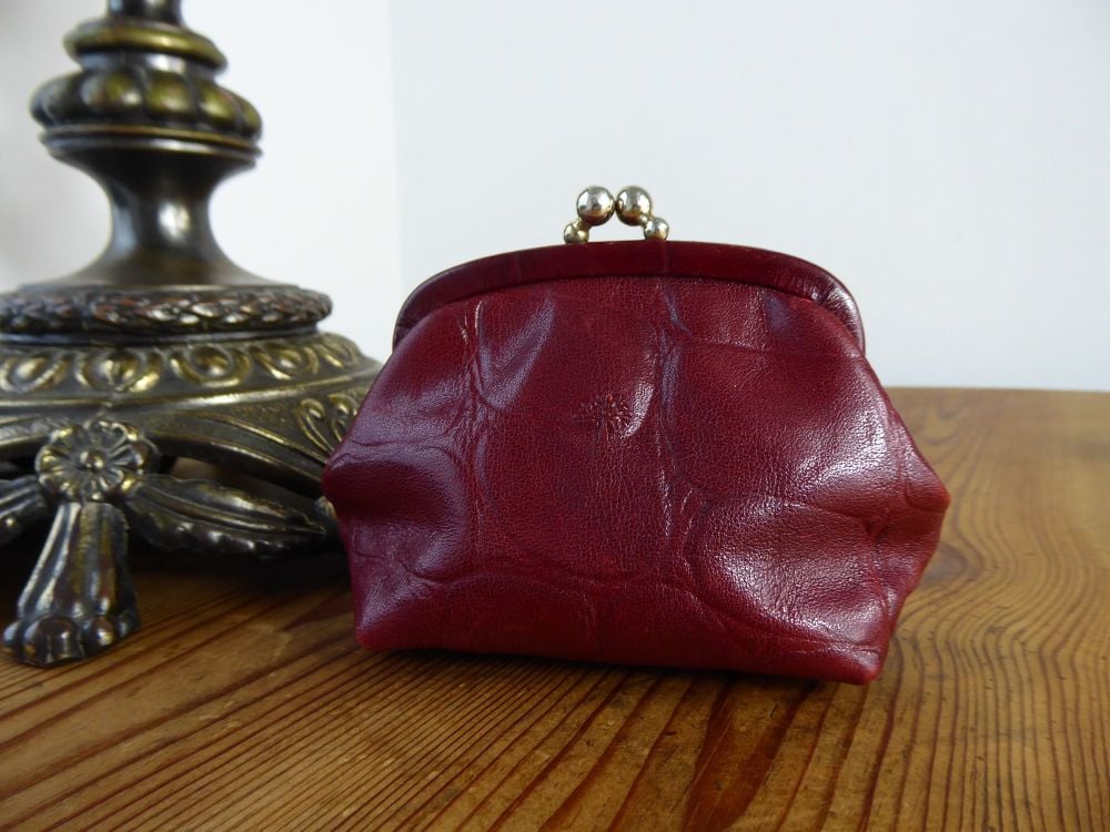 Mulberry Vintage Framed Kiss Lock Coin Purse in Chestnut Congo Leather